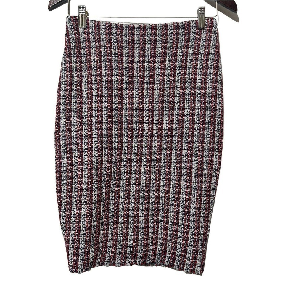 BAILEY/44 WOMEN Skirt small LAISSEZ-FAIRE‎ MULTI RED WHITE BLUE BOUCLE PENCIL